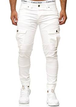 OneRedox Herren Jogg Chinos Stoffhose Chinohose Sport Modell 3291 Weiss 33 von OneRedox