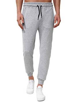 OneRedox Herren Jogging Hose Jogger Streetwear Sporthose Fitness Clubwear 1268-JG (XS, Grau) von OneRedox