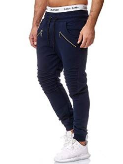 OneRedox Herren Jogging Hose Jogger Streetwear Sporthose Modell 1315 Navy S von OneRedox