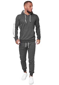 OneRedox Herren Jogginganzug Trainingsanzug Männer Sportanzug Fitness Outfit Streetwear Tracksuit Jogginghose Hoodie-Sporthose Sportkleidung Comfort Fit Modell JG-1571C (Antrazit, S) von OneRedox