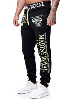 OneRedox Herren Jogginghose Sporthose Männer Trainingshose Sweatpants 3629 Schwarz-Gelb M von OneRedox