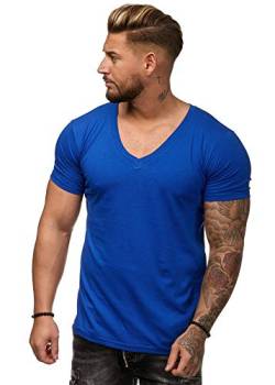 OneRedox Herren Shirt Hoodie Longsleeve Kurzarm Shirt Sweatshirt T-Shirt BS500 Blau M von OneRedox
