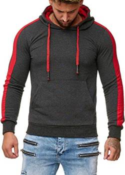 OneRedox Herren Sweatshirt Hoodie Pullover Kapuzenpullover Modell 1212 Antra XL von OneRedox