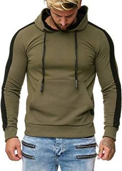 OneRedox Herren Sweatshirt Hoodie Pullover Kapuzenpullover Modell 1212 Grün M von OneRedox