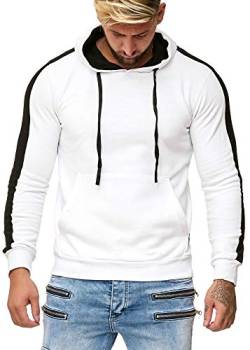 OneRedox Herren Sweatshirt Hoodie Pullover Kapuzenpullover Modell 1212 Weiss S von OneRedox
