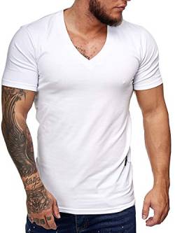 OneRedox Herren T Shirt Poloshirt Polo Longsleeve Kurzarm Shirt Modell 8031 Weiss M von OneRedox