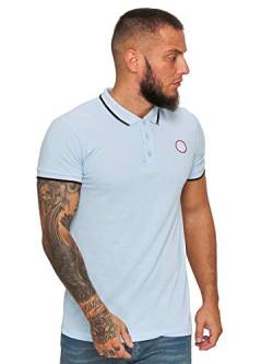 OneRedox T Shirt Herren Tshirt Tee T-Shirt für Männer Polo Poloshirt Basic Shirt Hoodie Shortsleeve Kurzarm Sweatshirt Sport Oberteil Muscle Shirt Modell 1403C (L, Hellblau) von OneRedox