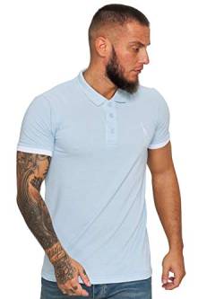 OneRedox T Shirt Herren Tshirt Tee T-Shirt für Männer Polo Poloshirt Basic Shirt Hoodie Shortsleeve Kurzarm Sweatshirt Sport Oberteil Muscle Shirt Modell 1404C1 (L, Hellblau) von OneRedox