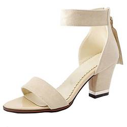 Onewus Damen Fashion Quasten Sandalen mit Blockabsatz Open Toe Schuhe Sommer von Onewus