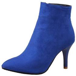 Onewus Damen Kurzschaft Stiefel mit Stiletto Absatz (Blau, 52 EU) von Onewus