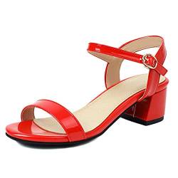 Onewus Damen Mode Sandalen Sommerschuhe für Damen(Rot,43) von Onewus