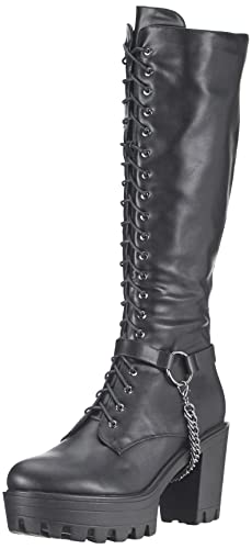 Only maker Damen Stiefel Plateau Langschaft Schuhe Cooler Stiefel Schwarz 36 EU von Only maker