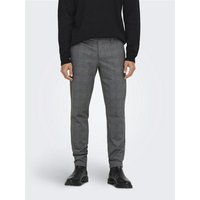 ONLY & SONS Chinohose Stoffhose Karierte Stretch Chino Trousers ONSMARK 6265 in Grau von Only & Sons