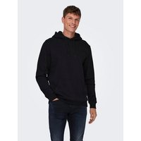 ONLY & SONS Hoodie Weicher Kapuzen Pullover Basic Hoodie ONSCERES 5425 in Schwarz von Only & Sons