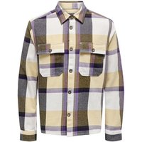 ONLY & SONS Langarmhemd Holzfäller Hemd Twill Overshirt ONSMAR 6105 in Beige von Only & Sons