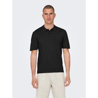 ONLY & SONS Poloshirt Regular Fit Poloshirt Einfarbiges Basic Business Shirt ONSWYLER 7169 in Schwarz von Only & Sons