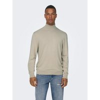 ONLY & SONS Strickpullover Polo Langarm Shirt Basic Pullover ONSWYLER 5619 in Beige-2 von Only & Sons