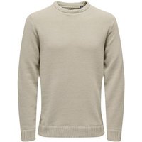 ONLY & SONS Strickpullover Weicher Strick Pullover Rundhals Sweater Grobstrick 6417 in Beige-2 von Only & Sons