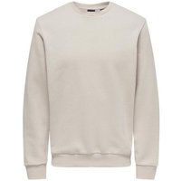 ONLY & SONS Sweatshirt Basic Sweatshirt Langarm Pullover ohne Kapuze ONSCERES 5428 in Beige-2 von Only & Sons