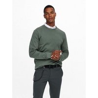 ONLY & SONS Sweatshirt Basic Sweatshirt Langarm Pullover ohne Kapuze ONSCERES 5428 in Grün-2 von Only & Sons