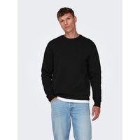 ONLY & SONS Sweatshirt Basic Sweatshirt Langarm Pullover ohne Kapuze ONSCERES 5428 in Schwarz von Only & Sons