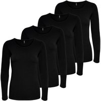 ONLY Langarmshirt Langarmshirt Damen Shirt Schwarz Weiß Longsleeve 1er - 5er Pack von Only