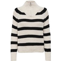 ONLY Stehkragenpullover ONLLEISE FREYA LS ZIP HIGH NECK KNT NOOS mit Streifenmuster von Only