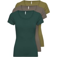 ONLY T-Shirt ONLLIVE LOVE NEW (3-tlg., 3er Pack) Figur betont, elastische Baumwollqualität von Only
