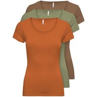 ONLY T-Shirt ONLLIVE LOVE NEW (3-tlg., 3er Pack) Figur betont, elastische Baumwollqualität von Only