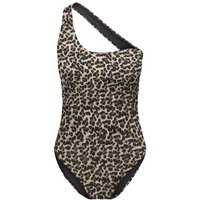 Only Badeanzug - Onltassy One Shoulder Swimsuit - XS bis XL - für Damen - Größe L - leopard von Only