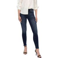 Only Damen Jeans ONLBLUSH LIFE MID SK ANK RAW REA409 - Skinny Fit - Blau -Blue Black von Only