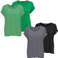 Only Damen O-Neck Top T-Shirt MOSTER 4er Pack Basic Kurzarm Rundhals Shirt von Only