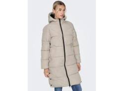 Steppmantel ONLY "ONLAMANDA LONG PUFFER COAT" Gr. XS (34), grau (pumice stone) Damen Mäntel Übergangsmäntel mit Kapuze von Only