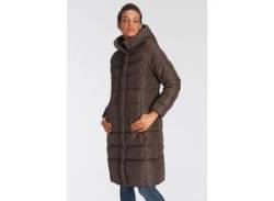 Steppmantel ONLY "ONLTINA PUFFER X LONG COAT OTW" Gr. M (38), braun (hot fudge) Damen Mäntel Übergangsmäntel von Only