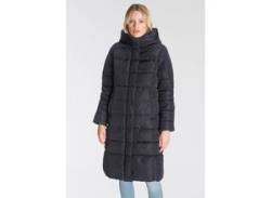 Steppmantel ONLY "ONLTINA PUFFER X LONG COAT OTW" Gr. S (36), blau (night sky) Damen Mäntel Übergangsmäntel mit Kapuze von Only