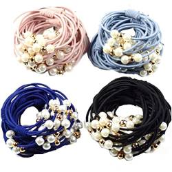 10 Stücke Perle Perlen Haarbindung Elastisches Haarband Seil Für Bun Pferdeschwanzhalter Stirnbänder Für Frauen Mädchen Kinder von Onsinic