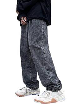 Onsoyours Baggy Jeans Herren Y2K Hosen Einfarbige Hip Hop Schwarz Cargo Jeans Teenager Jungs Streetwear High Waist Vintage Gerade Bein Jeanshose Loose Fit Pants O Schwarz M von Onsoyours