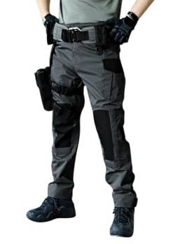 Onsoyours Cargohose Herren Vintage Militär Tactical Hosen mit Stretch Arbeitshose Outdoor Viele Taschen Leichte Combat Tactical Hose Ranger Hose für Jagd Wandern E Grau XL von Onsoyours