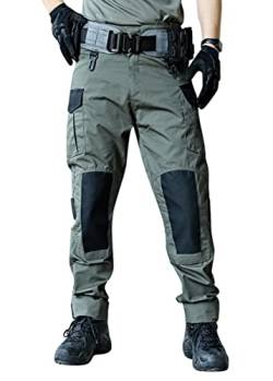Onsoyours Cargohose Herren Vintage Militär Tactical Hosen mit Stretch Arbeitshose Outdoor Viele Taschen Leichte Combat Tactical Hose Ranger Hose für Jagd Wandern E Grün L von Onsoyours