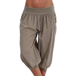 Onsoyours Damen 3/4 Länge Haremshose Blumenmuster Pumphose Damen Hosen Blumenmuster Pumphose Yogahose Aladinhose Baggy Harem Stil Weite Bein Sommerhose A Grau XXL von Onsoyours