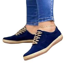 Onsoyours Damen Casual Sneakers Schuhe Atmungsaktive Einzelschuhe Turnschuhe Walking Jogging Outdoor Flache Schuhe Sportschuhe Freizeitschuhe Turnschuhe Canvas Sneaker A Blau 40 EU von Onsoyours