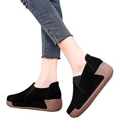 Onsoyours Damen Einfarbig Schaukelschuhe Slip On Plattform Walking Casual Sportschuhe Freizeitschuhe Schuhe Elegant Plateau Sneakers Laufschuhe A Schwarz 38 EU von Onsoyours