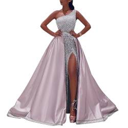 Onsoyours Damen Elegante Einträgerkleider Chiffon Abendkleid Brautjungfernkleider C Rosa L von Onsoyours