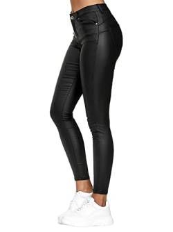 Onsoyours Damen Kunstleder Leggings Sexy Pu High Waist Skinny Leggings Damen Hose Fake Leder Look Lederleggings Blickdicht Lederhose Schwarz 3XL von Onsoyours