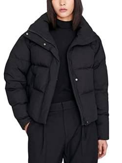 Onsoyours Damen Kurze Jacke Einfarbige Winterjacke Steppjacke Stehkragen Daunenjacke Reißverschluss Sportjacke Zip Wärme Freizeit Sport Basic Outdoor A Schwarz S von Onsoyours