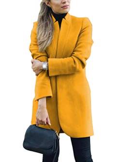 Onsoyours Damen Langarm Strick Mantel Pullover Elegant Strickjacke Winter Cardigan Knit Sweater Einfarbig Mantel Sweater Bluse Winter Cardigan Tops A Orange 3XL von Onsoyours