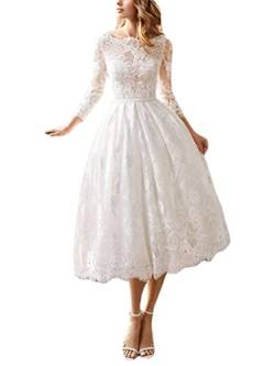 Onsoyours Damen Maxi Kleider Lang Abendkleid Festlich Cocktail Herbstkleider Elegant Hochzeitkleid Weiß 17 L von Onsoyours