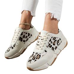 Onsoyours Damen Plateau Sneakers mit Leopardenmuster Casual Sneakers Wanderschuhe Sportschuhe Laufschuhe Schuhe Freizeitschuhe Walkingschuhe A Weißer Leopard 42 EU von Onsoyours