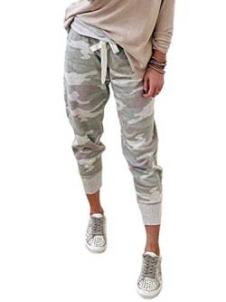 Onsoyours Damen Sporthosen Lang Jogginghose Loose Fit Elastischer Bund Freizeithosen Hohe Taile Tie-Dye Bequem Sweathose mit Bindebändern C Camouflage Large von Onsoyours