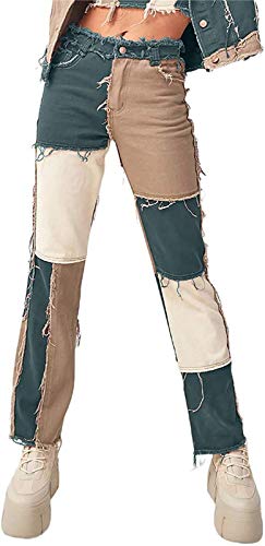 Onsoyours Damen Stretch Denim Flare Jeans Schlaghosen Ausspülen Wash Out Jeans Flare Daybreak Jeans Boyfriend Jeans Bootcut Jeans A Grün S von Onsoyours